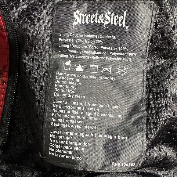 Street & Steel Armored Padded Motorcycle Biker Jacket Black Men’s Size Large - Picture 12 of 15